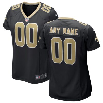 New Orleans Saints Women's Custom Game Jersey - Black