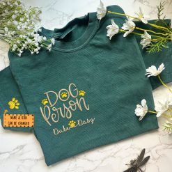 Custom Embroidered Dog Person T-Shirt with Pet Names - Personalized Dog Lover Gift